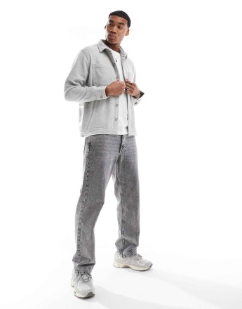 Hollister brushed overshirt in grey