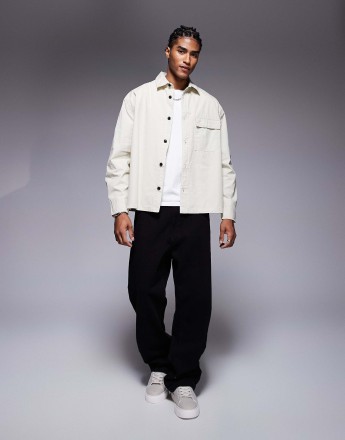 River Island tech over shirt in light green