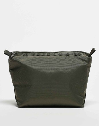 ARKET unisex medium size toiletry bag with internal pocket in khaki