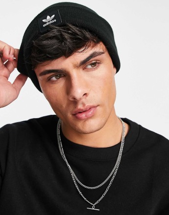 adidas Originals adicolor Trefoil beanie in black
