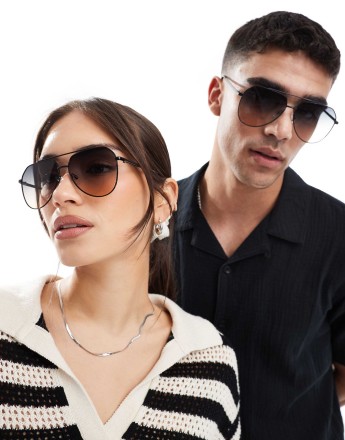 AJ Morgan aces up aviator sunglasses in black with gradient lens