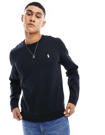 Polo Ralph Lauren icon logo double knit sweatshirt in black