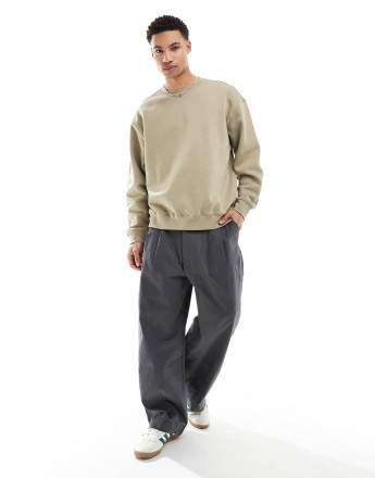 Weekday oversized sweatshirt in beige
