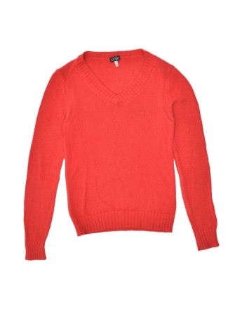 Vintage Armani V-neck Jumper Sweater EU 42 Large In Red