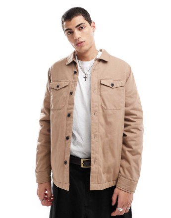 French Connection utility jacket with chest pockets in camel