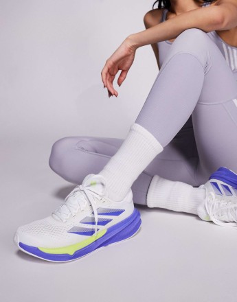 adidas Running Supernova Stride 2 trainers in white silver and purple