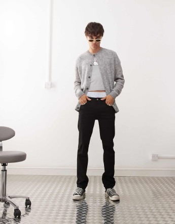 Cheap Monday Sleeze super stretch skinny jeans in clean black rinse wash