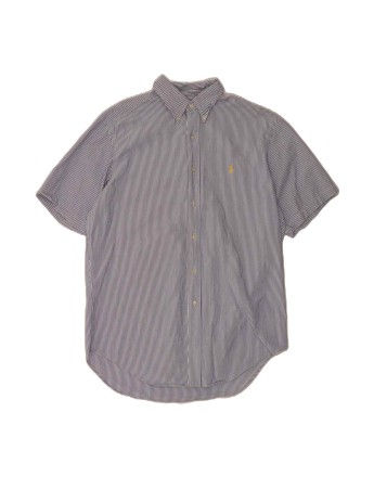 Vintage Ralph Lauren Classic Fit Short Sleeve Shirt XL In Blue Striped