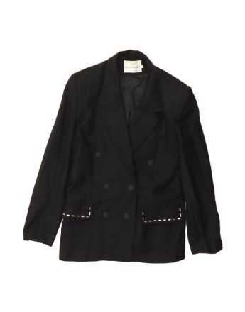 Vintage Double Breasted Blazer Jacket It 48 XL In Black Wool