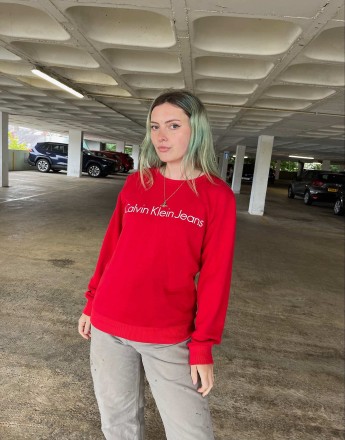 Vintage 90s Calvin Klein Size L Sweatshirt in Red