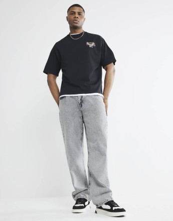 River Island Denim loose fit jeans in grey - light