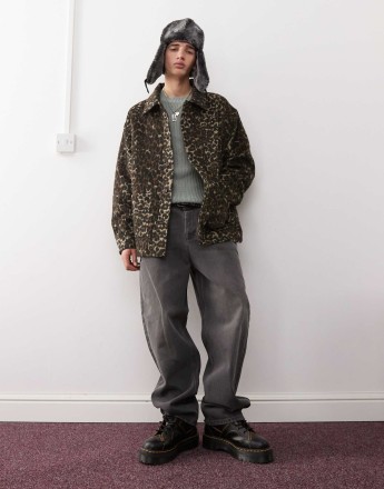 Reclaimed Vintage oversized shacket in leopard print