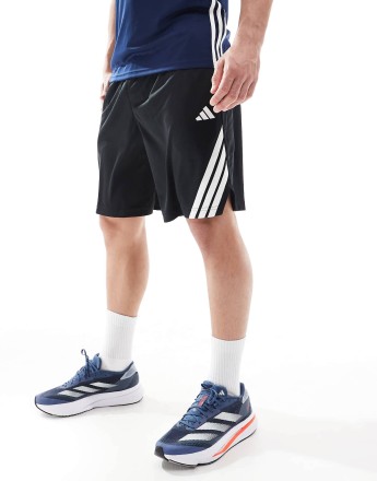 adidas Basketball legends 3-stripes shorts in black