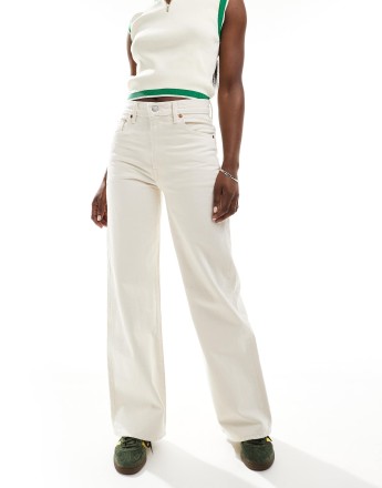 Levi's ribcage high rise wide leg jeans in  white
