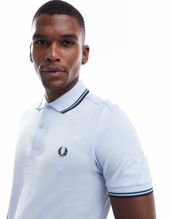 Fred Perry twin tipped polo in light blue