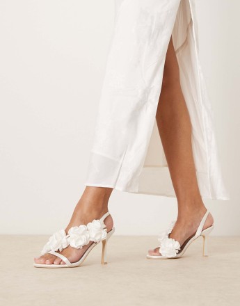 Be Mine Bridal Delira corsage heeled sandals in ivory