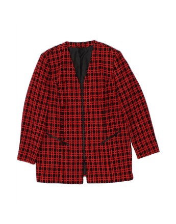Vintage Blazer Jacket UK 14 Large In Red Check