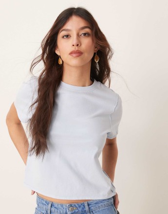 Free People everyday relaxed t-shirt in ice blue