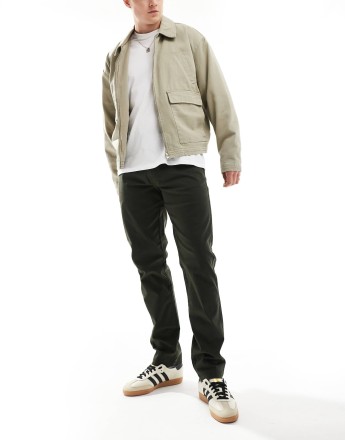 Threadbare slim fit chino trousers in dark khaki