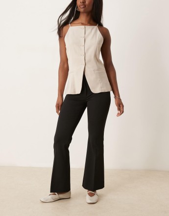Abercrombie & Fitch low rise bootleg trousers in black