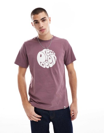 Pretty Green gillespie logo t-shirt in purple