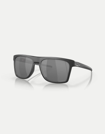 Oakley leffingwell rectangle polarised sunglasses in black with grey mirrored lens in matte black ink