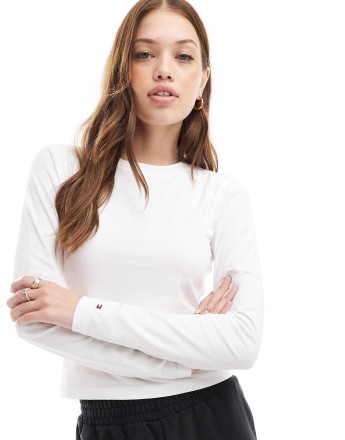 Tommy Hilfiger logo lounge long sleeve t-shirt in white