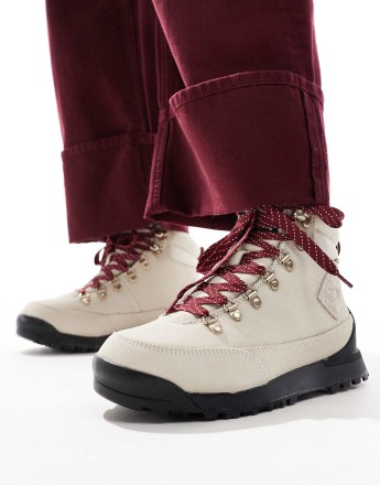 The North Face Back-to-berkeley iv leather waterproof boots in white and burgundy