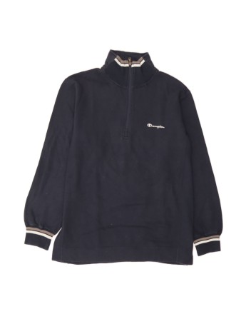 Vintage Champion Zip Neck Sweatshirt Jumper Medium In Blue