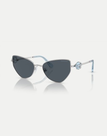 Swarovski Sk7003 irregular sunglasses with grey lens in silver