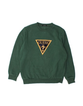 Vintage Guess Graphic Sweatshirt Jumper UK 14 Medium In Green
