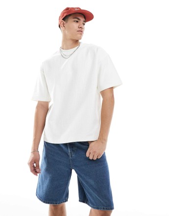 ONLY & SONS baggy denim short in mid blue