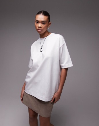 ARKET interlock long line short sleeve t-shirt in white