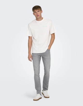 ONLY & SONS Slim fit jeans in light grey denim