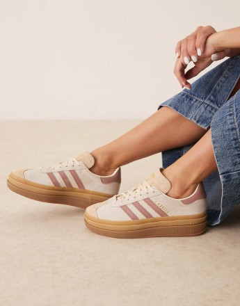 adidas Originals Gazelle Bold trainers in cream and warm clay