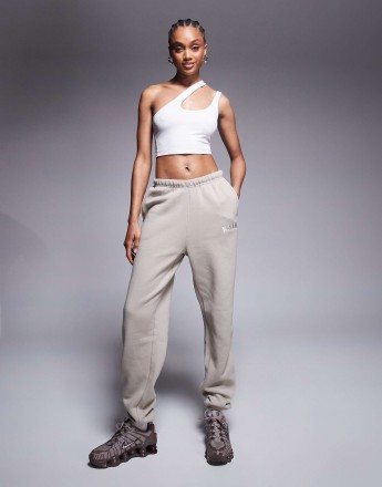 Kaiia Tall cuffed joggers in stone