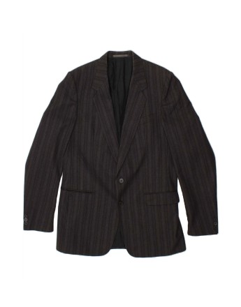 Vintage 2 Button Blazer Jacket UK 44 2XL In Grey Striped New