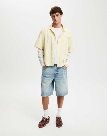 Cotton On Cropped fit long sleeve in white marle - IVORY