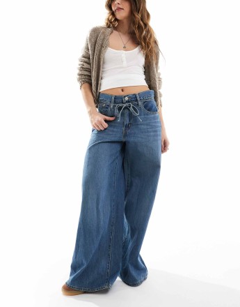 Levi's XL super wide fit jeans in mid wash blue