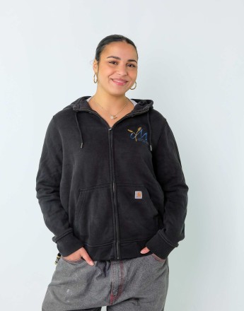 Vintage Carhartt XL Sweatshirt Black Zip Up
