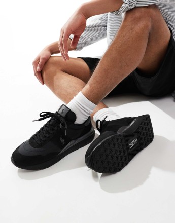 Polo Ralph Lauren train '89 trainer in black & grey with pony logo