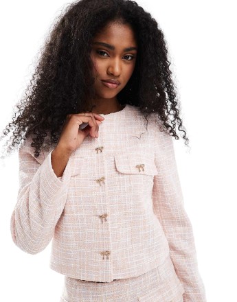 Miss Selfridge co-ord tailored jacket in light pink