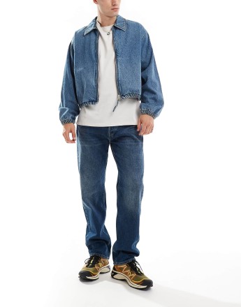 AllSaints Reid straight jeans in washed indigo