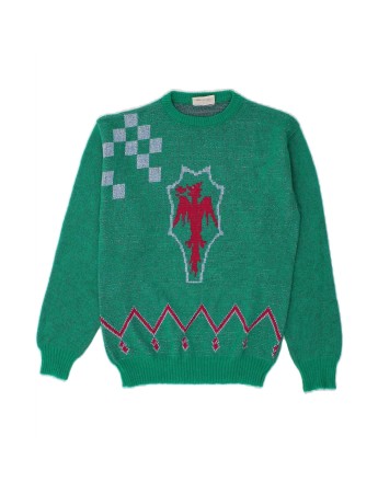 Vintage Crew Neck Jumper Sweater UK 14 Medium In Green