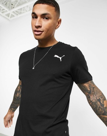 Puma Essentials cat logo t-shirt in all black
