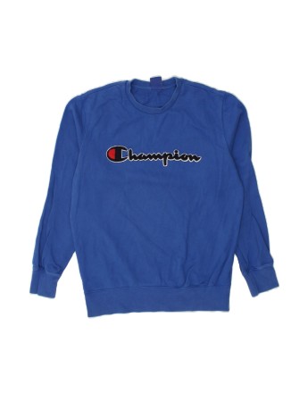 Vintage Champion Graphic Sweatshirt Jumper UK 16 Large In Blue