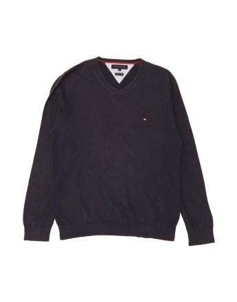 Vintage Tommy Hilfiger V-neck Jumper Sweater Large In Blue