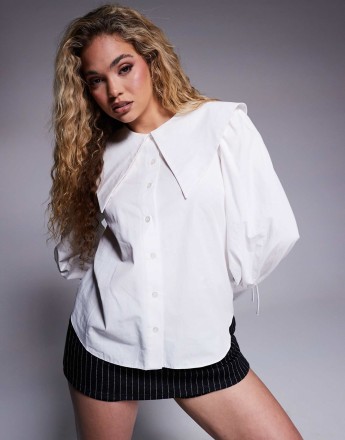River Island collared shirt in white