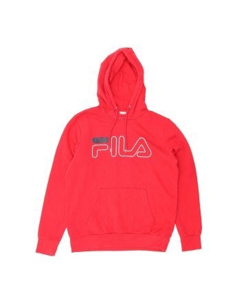 Vintage Fila Graphic Hoodie Jumper XS In Red