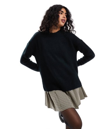 Vero Moda oversized high neck jumper in black